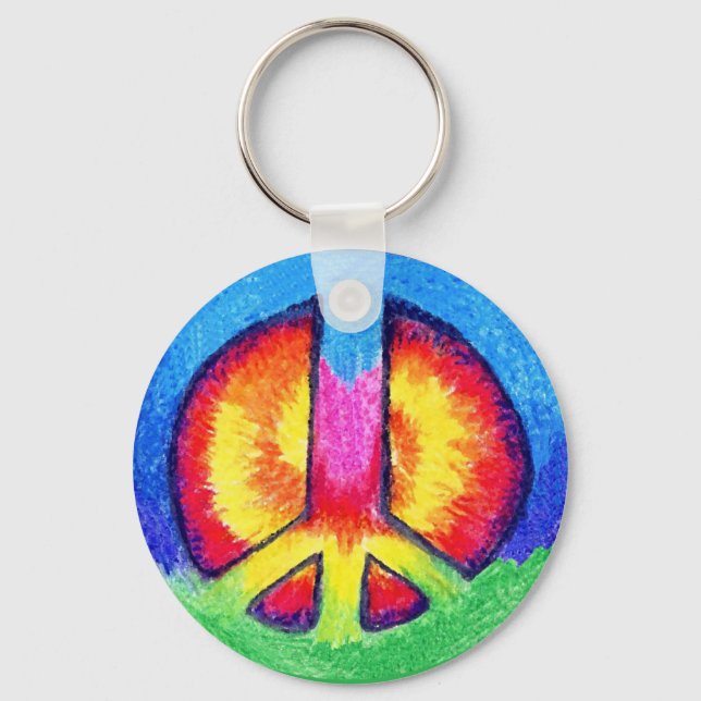 Tie~Dyed Peace Keychain (Front)