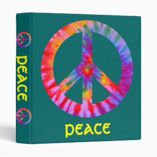 Tie Dyed Peace Sign Binder