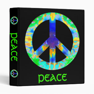 Tie Dyed Peace Sign Binder