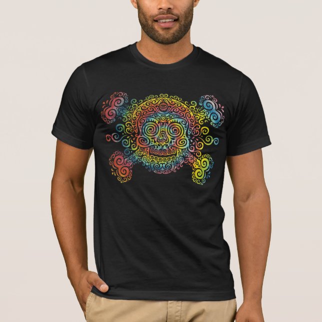 Tie-Dyed Sugar Skull T-Shirt (Front)