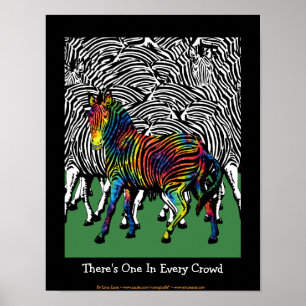 Tie-Dyed Zebra Poster