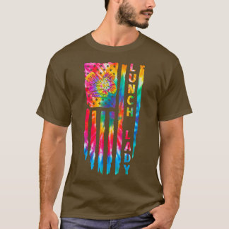 Tie Dyes US Flag Lunch Lady Back To School of Lunc T-Shirt