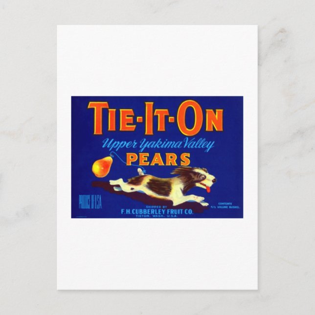 Tie It On Pears Postcard (Front)