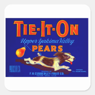 Tie-It-On Pears Square Sticker