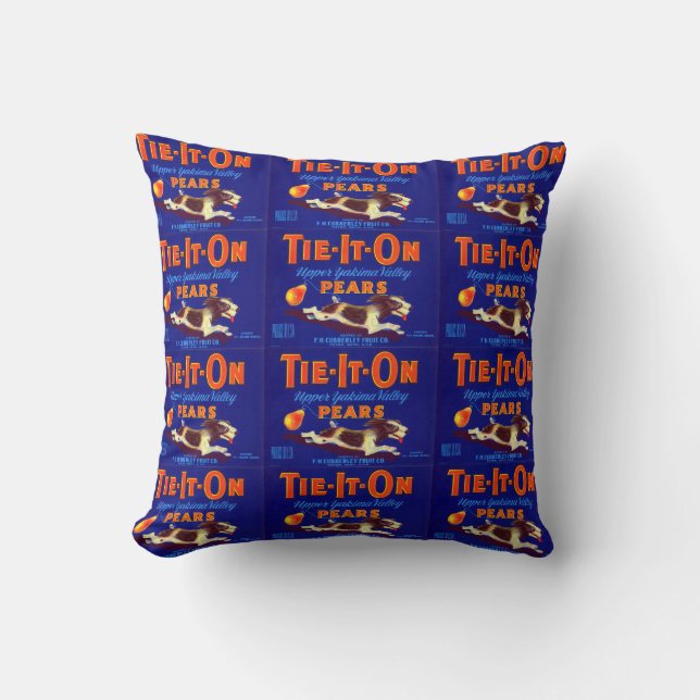 Tie-It-On Pears Throw Pillow (Front)