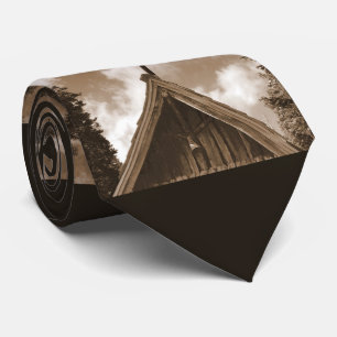 Tie, Old Country Church, Sepia Triple Repeat Tie