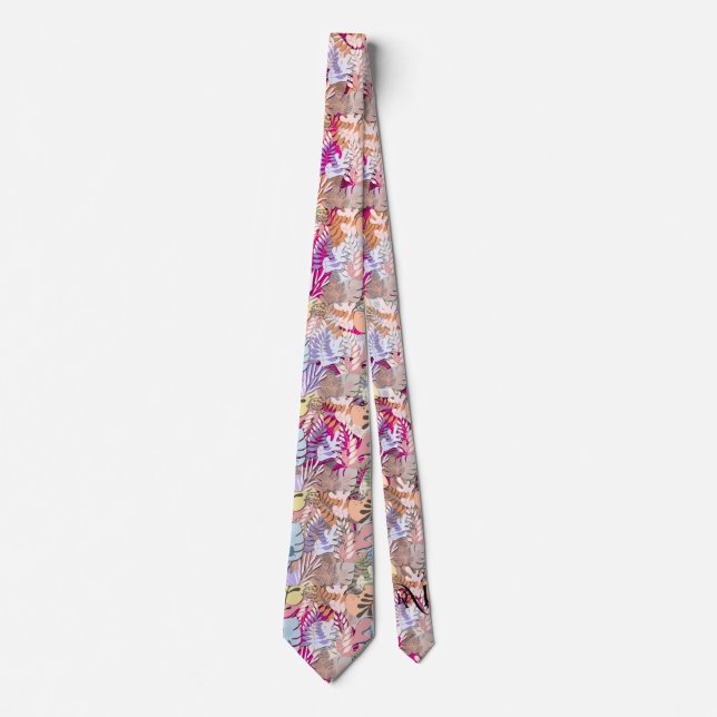 Tie : Organic Leaves (magenta) (Front)