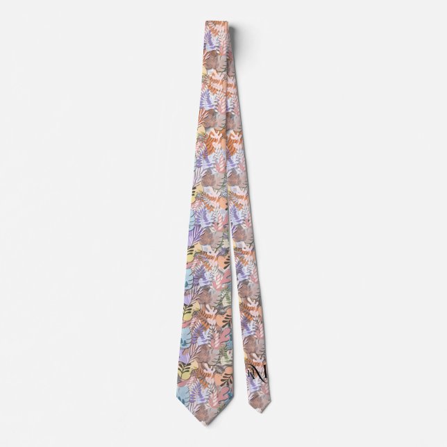 Tie : Organic Leaves (purple) (Front)