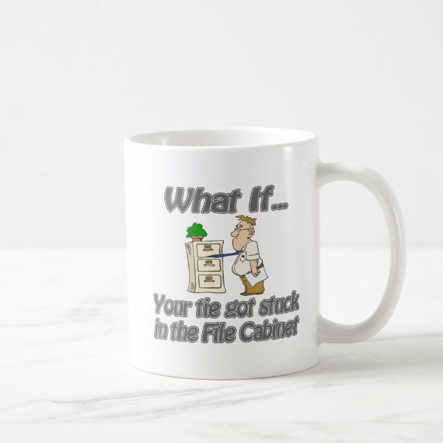 Tie Stuck File Cabinet Coffee Mug (Right)