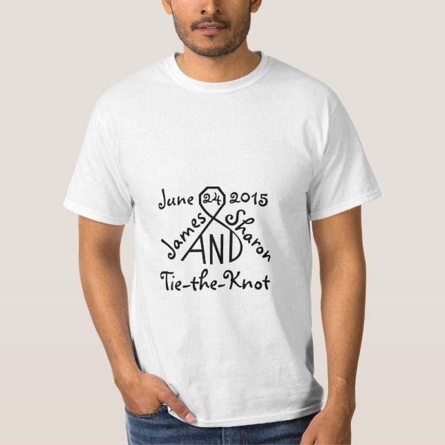 Tie the Knot Personalized Wedding Names Date shirt (Front)