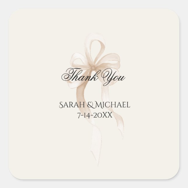 Tie the Knot Wedding Square Sticker (Front)