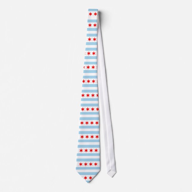 Tie with Flag of Chicago, Illinois U.S.A. (Front)