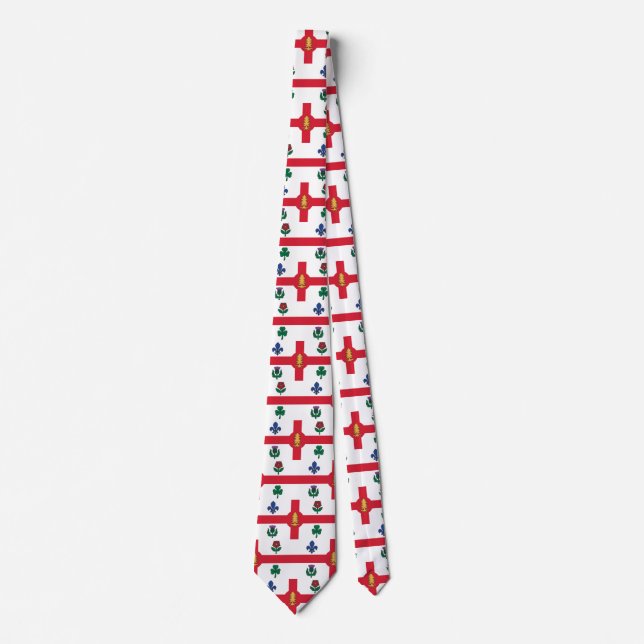 Tie with Flag of Montreal, Canada (Front)