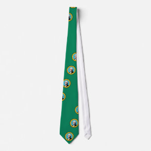 Tie with Flag of Washington State - USA