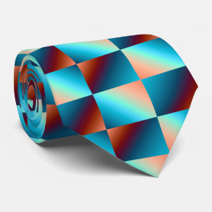 Tie With Geometric Mutlicolor Dimensional Pattern