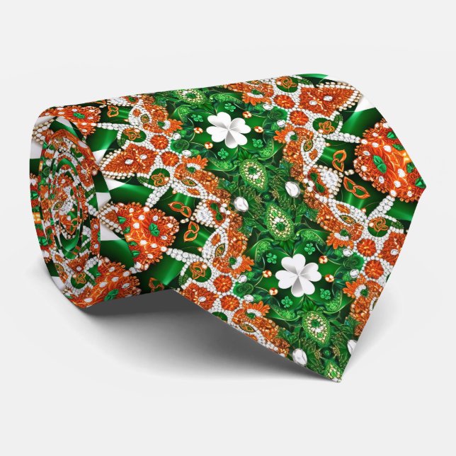Tie with Ireland Colours Design (Rolled)