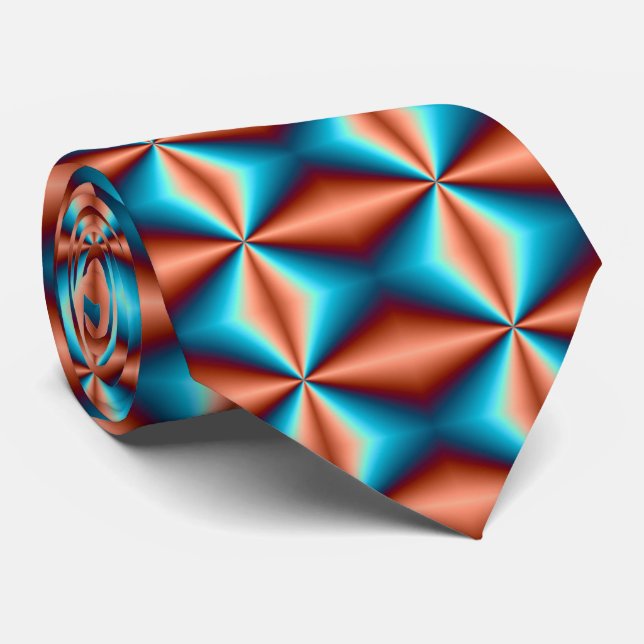 Tie With Multicolor Oval Triangular Pattern (Rolled)