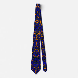 Tie with orange and blue diamonds