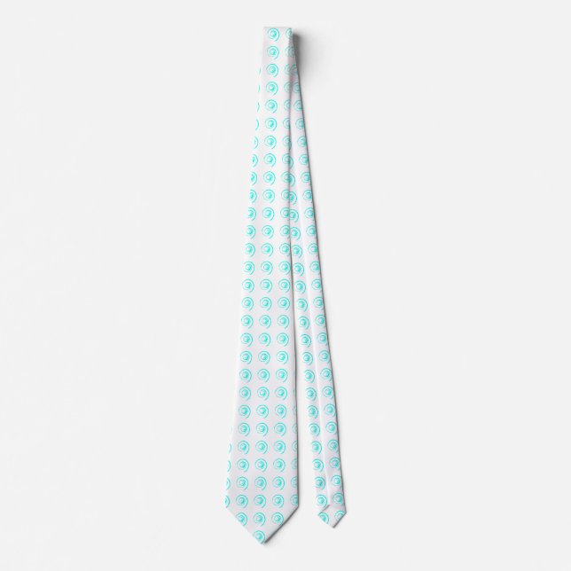 Tie with Tiled Light Cyan Twirls (Front)