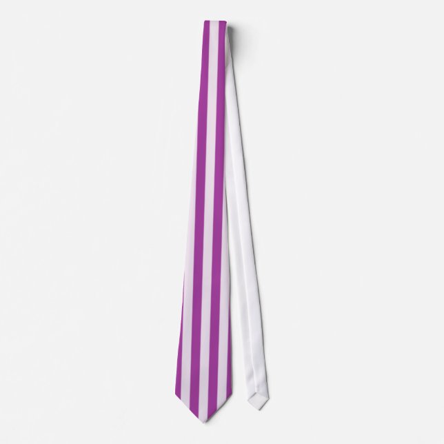 Tied cravate rayure verticale rose (Devant)