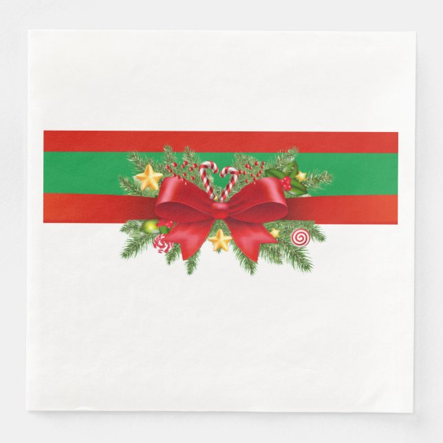 Tied In A Red Bow Napkin (Front)