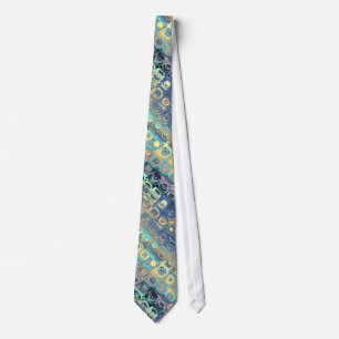 Tied Peacock Feathers Retro Abstract Tie