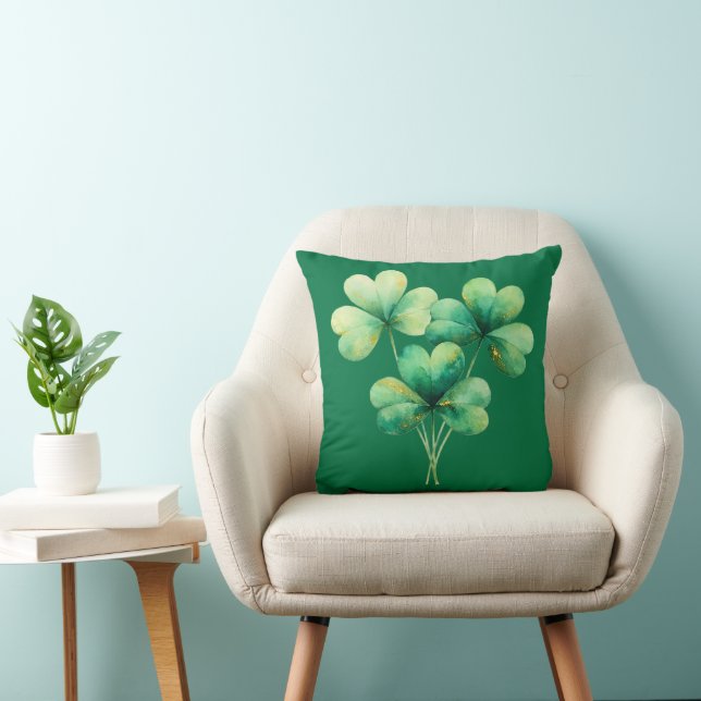  Tied Shamrock Bundle Pillow with Gold Speckles (Chair)