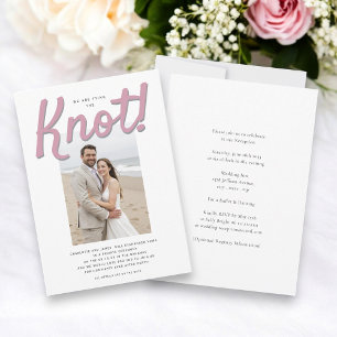 Tied the knot / eloped modern wedding  reception invitation