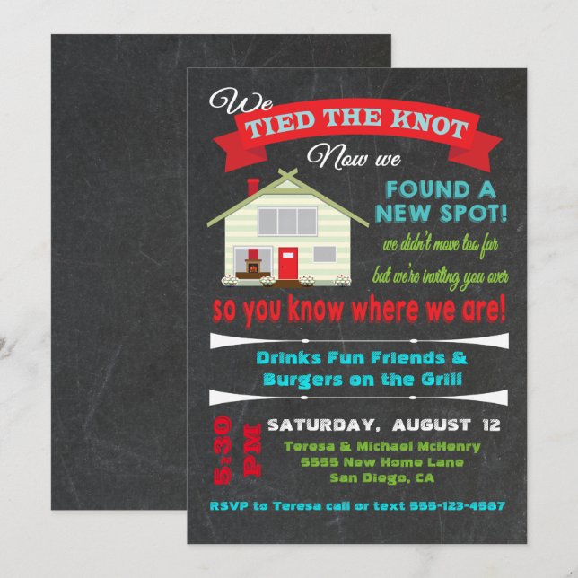 Tied the knot Housewarming Party Invitations (Front/Back)