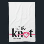 Tied The Knot Personalized Kitchen Towel<br><div class="desc">Fun just married design featuring a pretty pink heart love knot for the "O" in the text TIED THE KNOT. Personalize it for the bride and groom. Perfect for a keepsake gift. PinkInkArt original!</div>