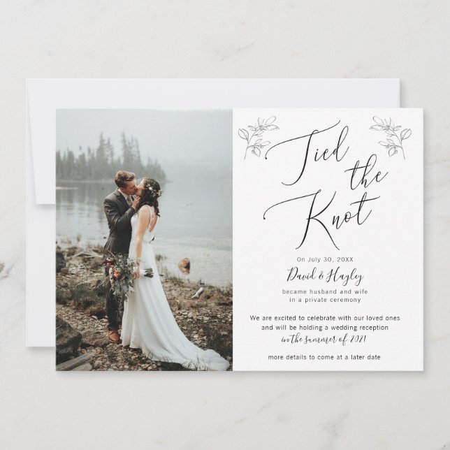 Tied the Knot Wedding Reception Invitation (Front)