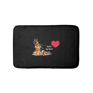 Tied to My Heart German Shepherd Bath Mat