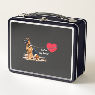 Tied to My Heart German Shepherd Metal Lunch Box