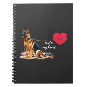 Tied to My Heart German Shepherd Notebook