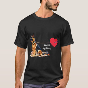 Tied to My Heart German Shepherd T-Shirt