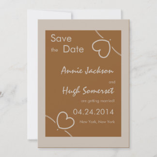 Tied with hearts - save the date cards