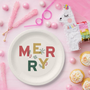 Tied with Merry Christmas Paper Plate