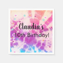 Tiedye girl birthday paper napkins party supply.