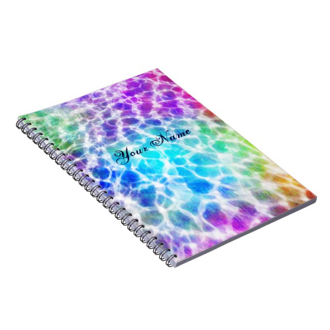 Tiedye Hippie Wavy Rainbow Effect Notebook (Right Side)