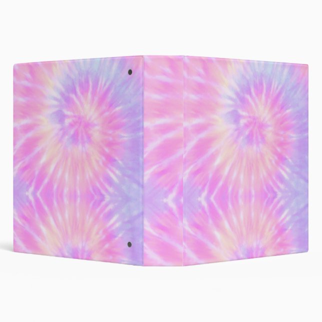 Tiedye Pastel Rainbow Spiral Hippie Tie Dye   Binder (Background)