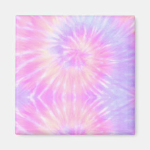 Tiedye Pastel Rainbow Spiral Hippie Tie Dye   Magnet