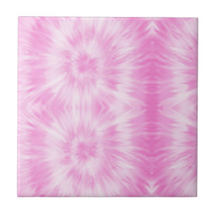 Tiedye Pink Spiral Hippie Tie Dye Tile