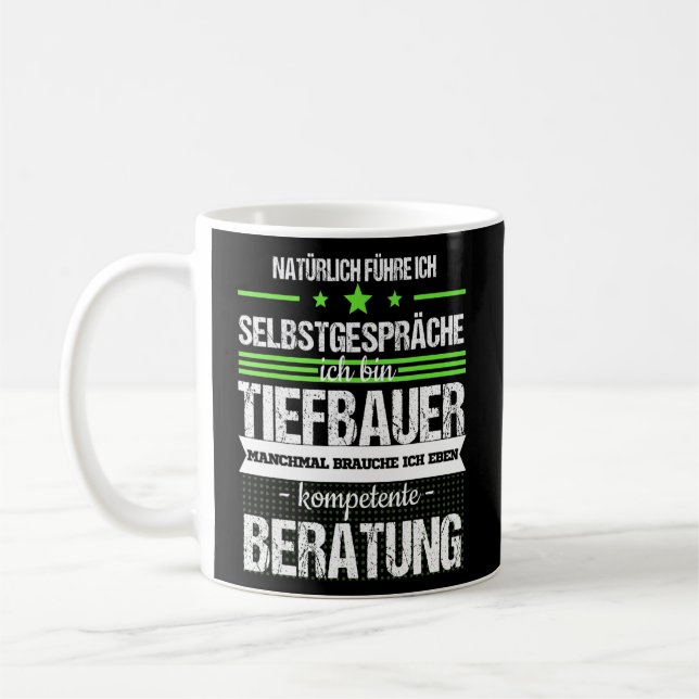 Tiefbauer Construction Site Digger Driver Professi Coffee Mug (Left)