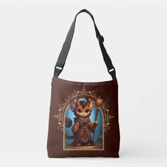 Tiefling Feline Fantasy Adventure Crossbody Bag (Front)