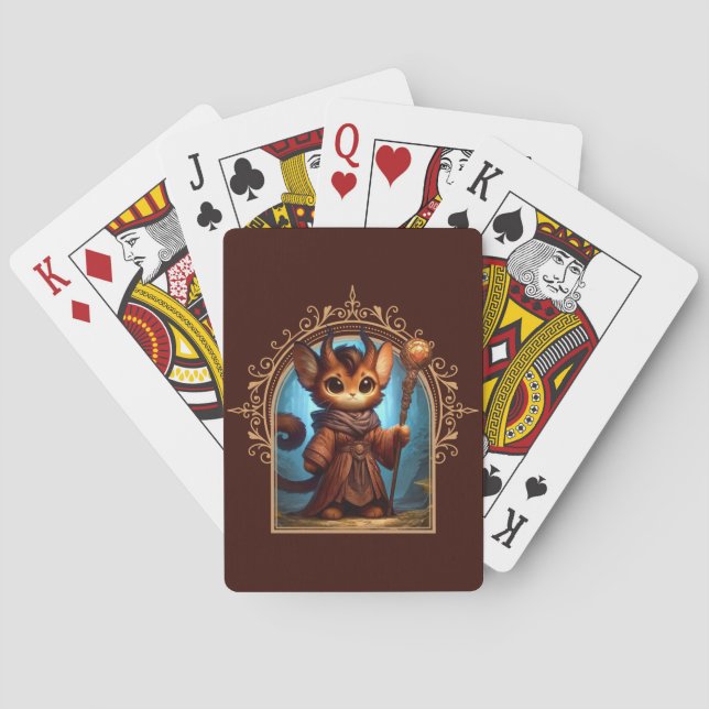 Tiefling Feline Fantasy Adventure Playing Cards (Back)