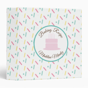 Tier Cake Sprinkles Baker Recipe 3 Ring Binder