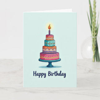 Tiered Birthday Cake Card