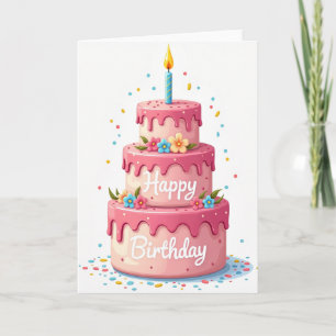 Tiered Cake Art Birthday Card