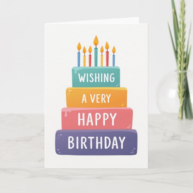 Tiered Cake Birthday Art Card (Front)