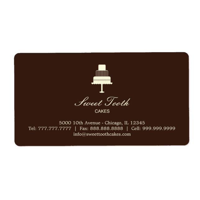 "Tiered Cake" Cake Box Label - Horizontal (Front)